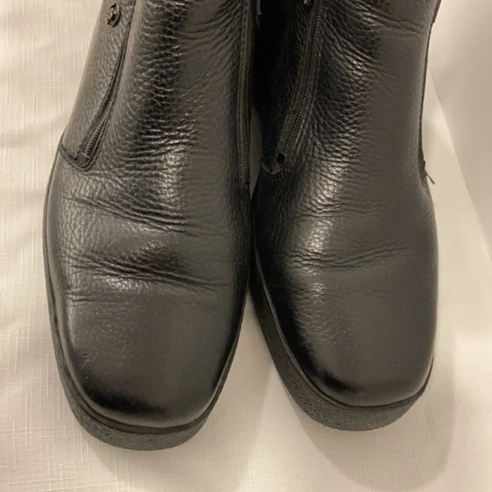 Sioux Men's Black Leather Zip Boots Size 10